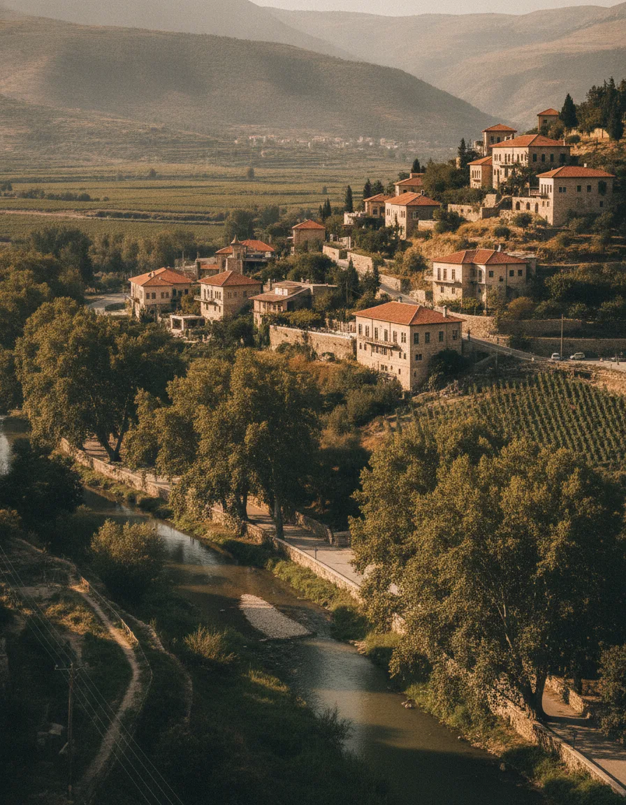 Red-tiled houses above the Berdawni river in Zahle